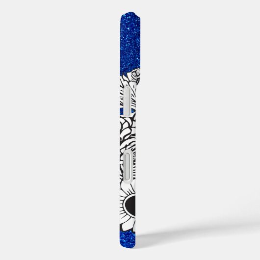 Mパーソナライズされた字のフローラエレガントグリッター Case-Mate iPhoneケース (裏面 / 右)