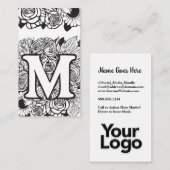Mフローラモノグラムの白黒の会社のロゴ 名刺 (正面/裏面)