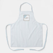 Mブルーフランスの(紋章の)フラ・ダ・リスストライプクリプトモノグラム エプロン (正面)