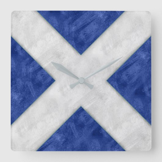 Mマイク水色信号海航海の上国旗 スクエア壁時計 (正面)