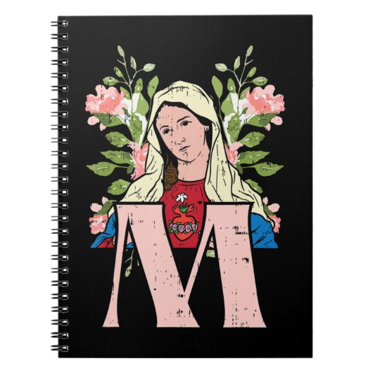 Mメアリーヴァージン聖ハートイエス宗教聖母 ノートブック (正面)