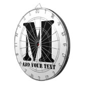 Mモノグラムシンプルミニマモダンリストパーソナライズされた ダーツボード (正面右)