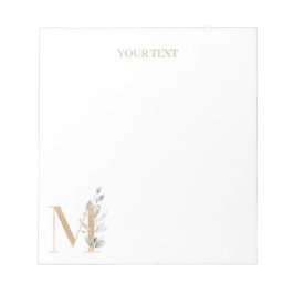 Mモノグラムパーソナライズされたフローラ ノートパッド