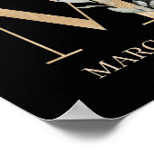 Mモノグラムフローラパーソナライズされたポスター ポスター (角)