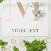 Mモノグラムフローラパーソナライズされた キッチンタオル (折り畳み)