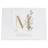 Mモノグラムフローラパーソナライズされた ラージペーパーバッグ (正面)