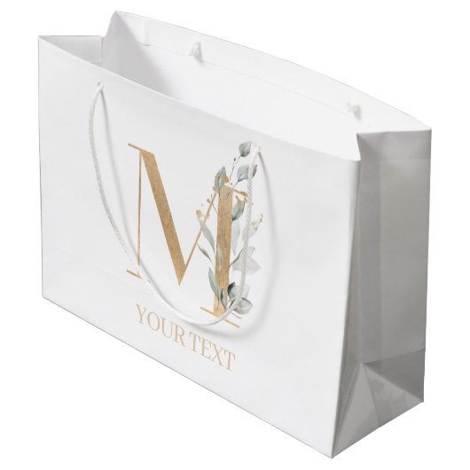 Mモノグラムフローラパーソナライズされた ラージペーパーバッグ (裏面アングル)