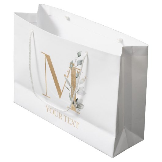 Mモノグラムフローラパーソナライズされた ラージペーパーバッグ (正面アングル)