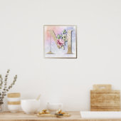 Mモノグラムブルゴーニュフローラポスター ポスター (キッチン)