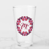 Mモノグラムボかわいらしホフローラコテージブライデスメイド タンブラーグラス (正面)