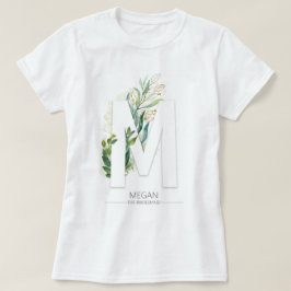 Mモノグラム金ゴールドグリー葉ネリー Tシャツ