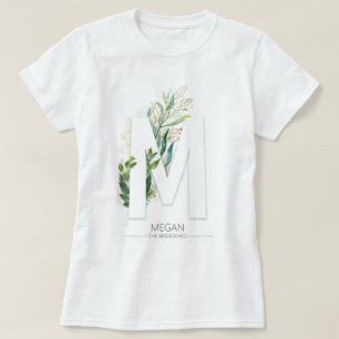 Mモノグラム金ゴールドグリー葉ネリー Tシャツ