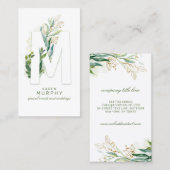 Mレターモノグラム金ゴールド離れ緑 名刺 (正面/裏面)