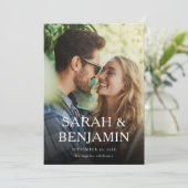 M写真モダン縦型シック日付の保存 招待状 (スタンド正面)