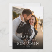 M写真モダン縦型シック日付を保存2 招待状 (正面)