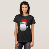 M型クリスマスゴルフボールサンタハットクリスマススポーツ Tシャツ (正面フル)