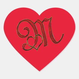 M文字で ハートシール