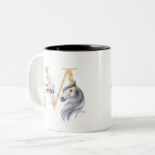 M文字パーソナライズされた名一文字 ツートーンマグカップ (正面左)