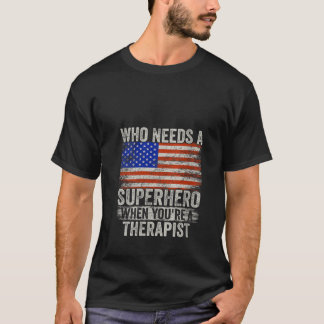 M用おもしろいセラピストスーパーヒーローヴィンテージTee Tシャツ