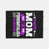 M誇りを持ったの線維筋痛認識度の母の戦士 フリースブランケット (正面(横))