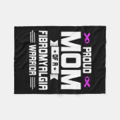 M誇りを持ったの線維筋痛認識度の母の戦士 フリースブランケット (正面(横))