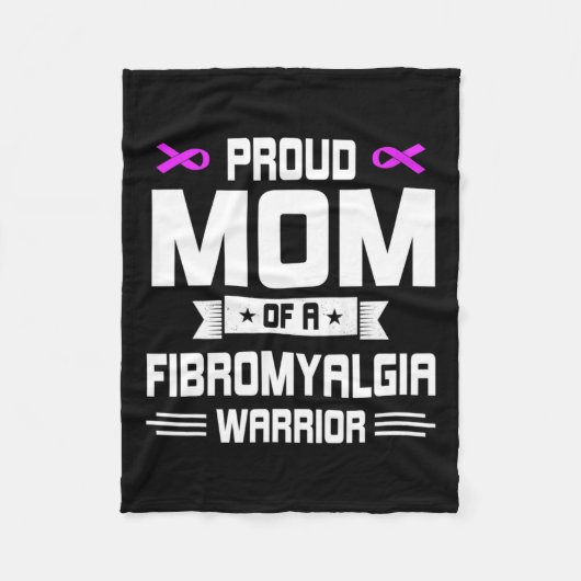 M誇りを持ったの線維筋痛認識度の母の戦士 フリースブランケット (正面)