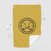 M金ゴールドカスタムエンブレムを特徴とするゴルフタオル ゴルフタオル (インサイチュ)