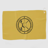 M金ゴールドカスタムエンブレムを特徴とするゴルフタオル ゴルフタオル (横)