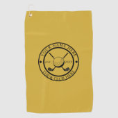 M金ゴールドカスタムエンブレムを特徴とするゴルフタオル ゴルフタオル (正面)