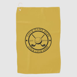 M金ゴールドカスタムエンブレムを特徴とするゴルフタオル ゴルフタオル