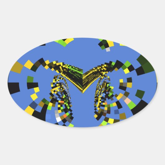 M青 楕円形シール (正面)