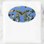 M青 楕円形シール (バッグ)