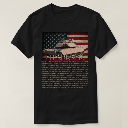 M1エイブラムス主力戦車 Tシャツ (デザイン正面)