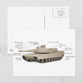 M1エイブラムス戦車 ポストカード (正面/裏面)