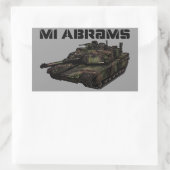 M1エイブラムス 長方形シール (バッグ)