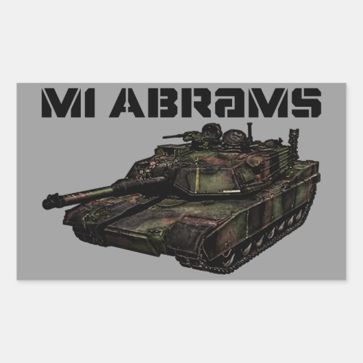 M1エイブラムス 長方形シール (正面)