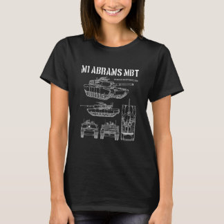 M1エイブラムタンクスケマティックヴィンテージ軍隊アーマーTa Tシャツ