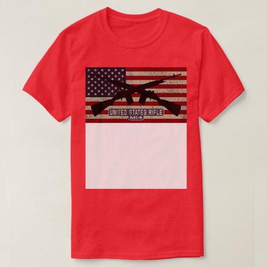 M14州統一されたライフル米国旗のギフト Tシャツ (デザイン正面)
