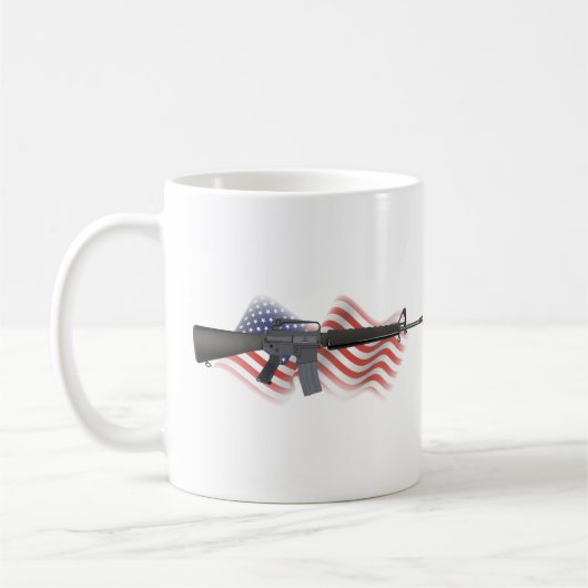 M16ライフル米旗 コーヒーマグカップ (左)