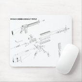 M16A2突撃銃のマウスパッド マウスパッド (マウス)