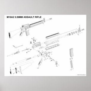 M16A2 5.56mmの突撃銃ポスター ポスター