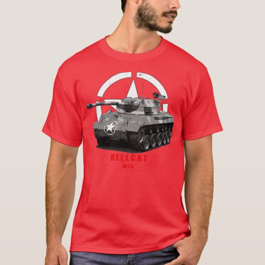 M18 ヘルキャット 戦車 第二次世界大戦 Tシャツ (正面)