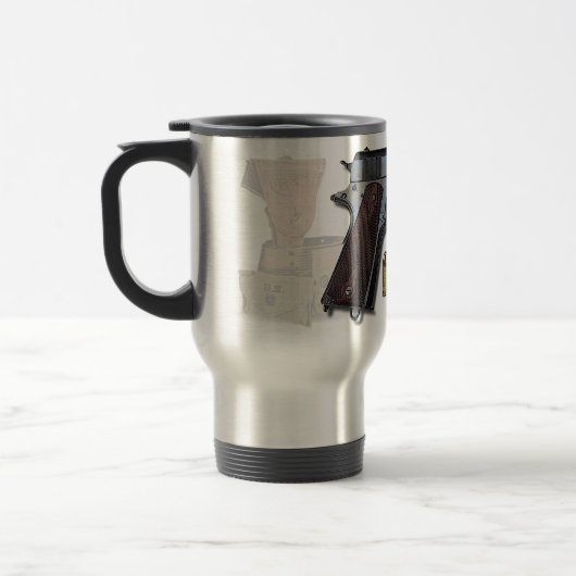 M1911半自動拳銃2を茶色にする1911年 トラベルマグ (左)