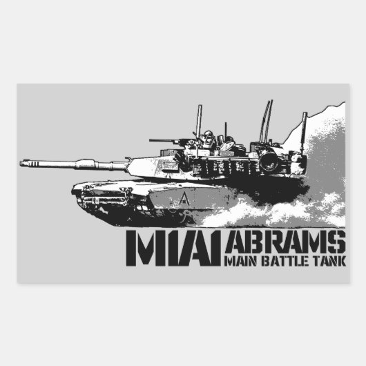 M1 Abrams 長方形シール (正面)