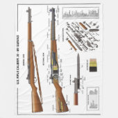M1 GARAND フリースブランケット (正面)
