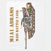 M1A1アブレム戦車 フリースブランケット (正面)