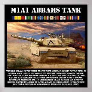 M1A1エイブラムスバトルタンクプリント ポスター