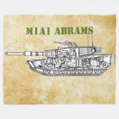 M1A1エイブラムス フリースブランケット (正面(横))