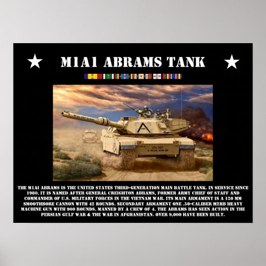 M1A1 Abramsタンクポスター ポスター (正面)