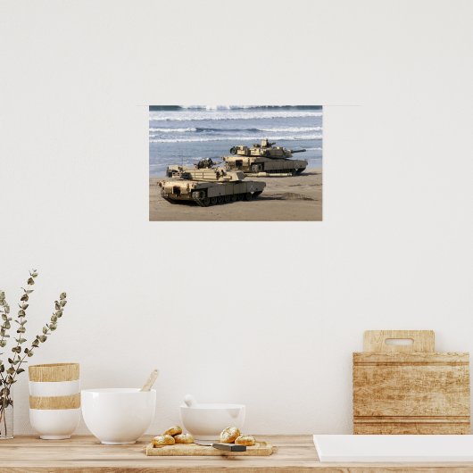 M1A1 Abrams Main Battle Tanks ポスター (キッチン)